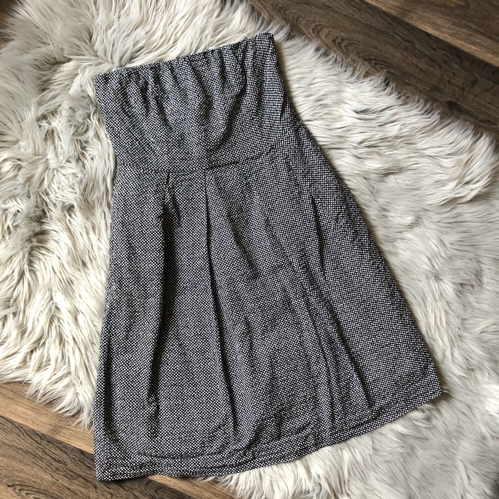 J. Crew Seersucker Strapless Dress with Pockets